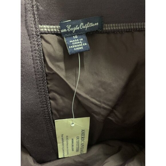 American Eagle NWT Womens 10 Pencil Skirt Purple Pink Panel Style Stretchy Zip - Picture 7 of 8